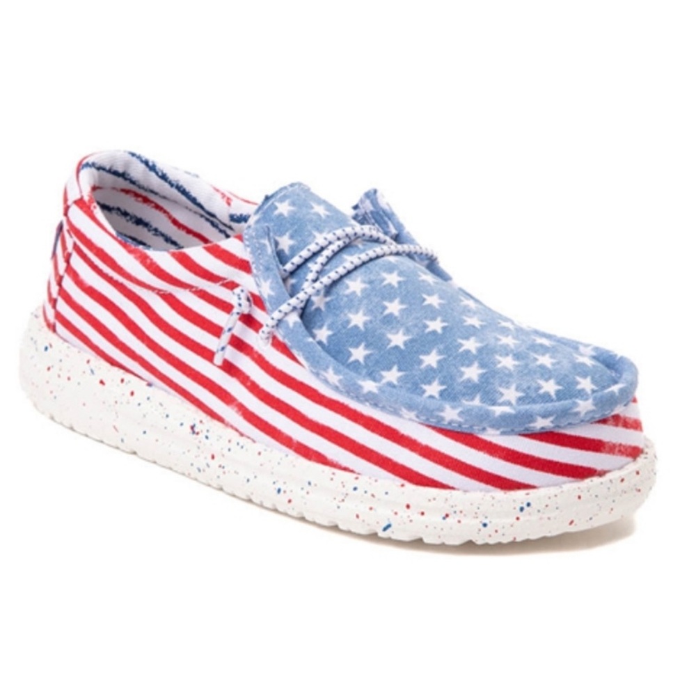 Hey Dude Americana Stars & Stripes Slip-On Loafer in Red, White & Blue